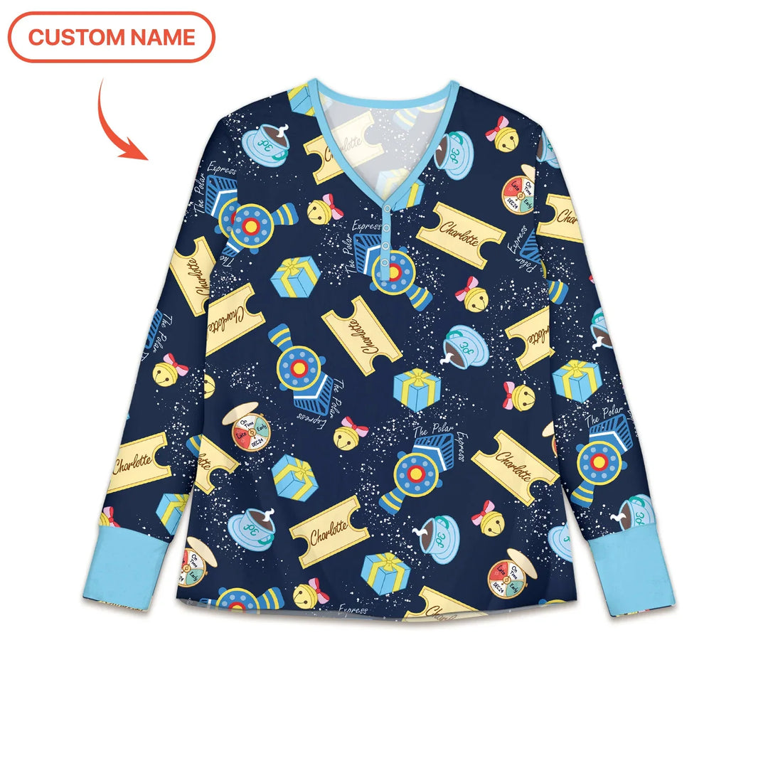 Express Train Christmas Women Pajama Set