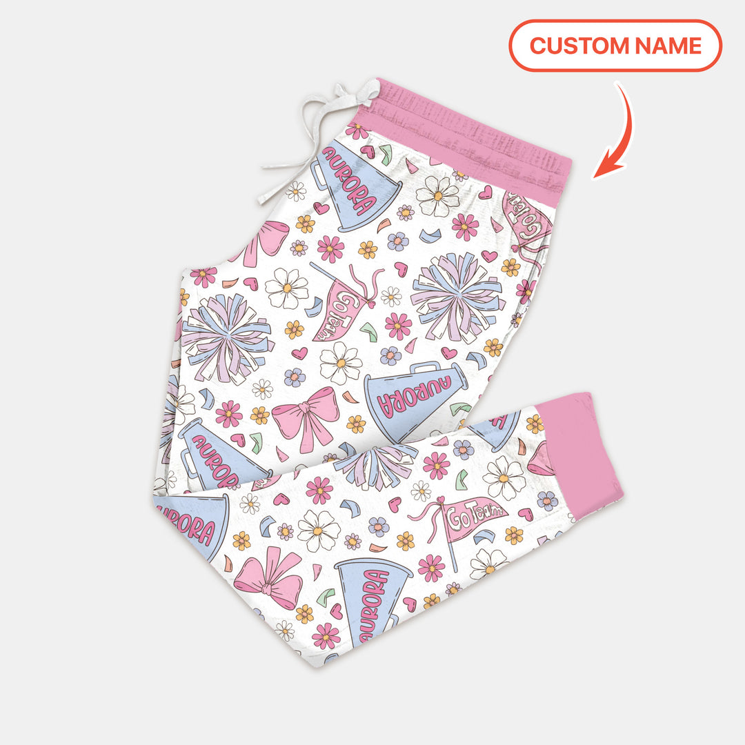 Custom Name Pastel Cheerleader Women Pajama Set