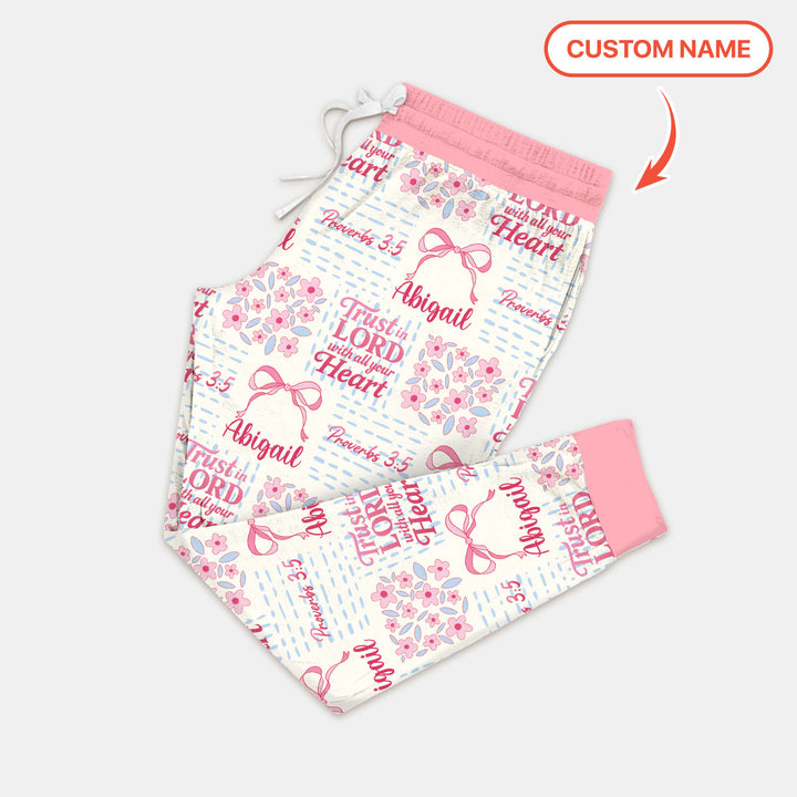 Trust The Lord With All Your Heart Custom Name Women Pajama Set