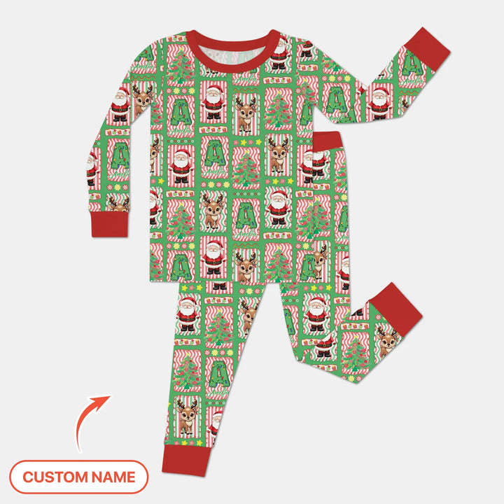 Zweiteiliges Langarm-Pyjama-Set mit Sommerfrüchten