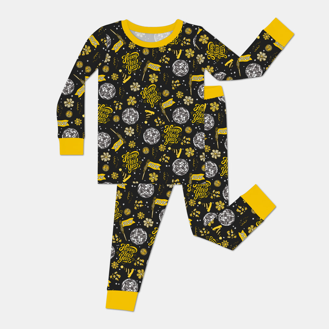 Disco New Years Eve Two Piece Long Sleeve Pajama Set