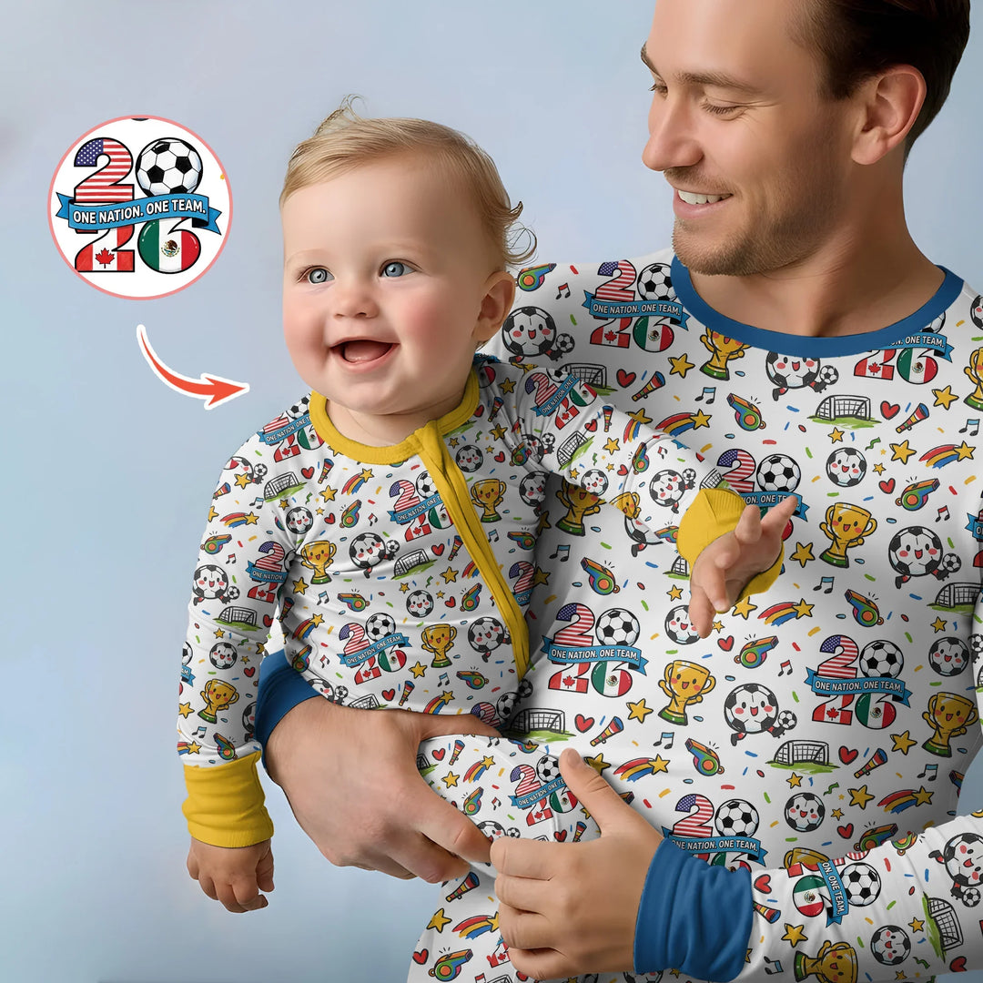 Soccer Fever 2026 Family Matching Bamboo Men's Pajama Set
