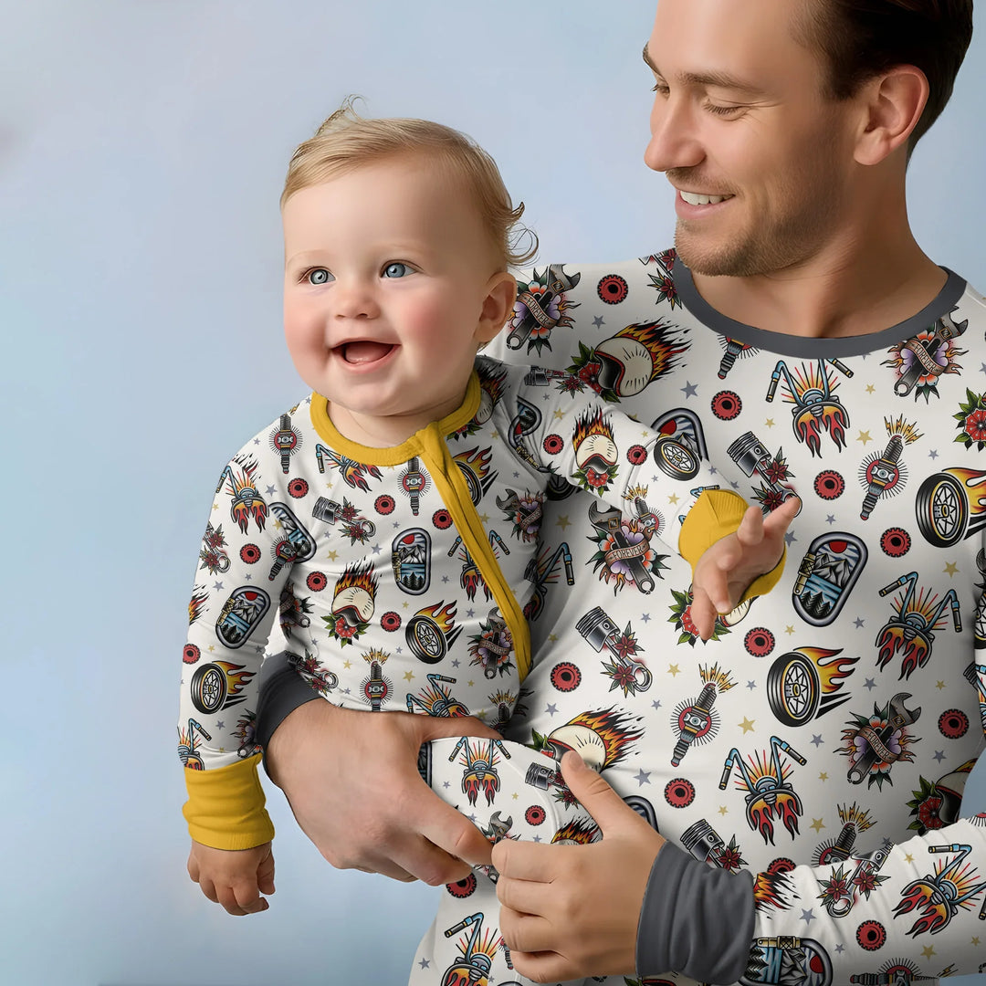 Born to Ride Together Family Matching Bamboo Men's Pajama Set