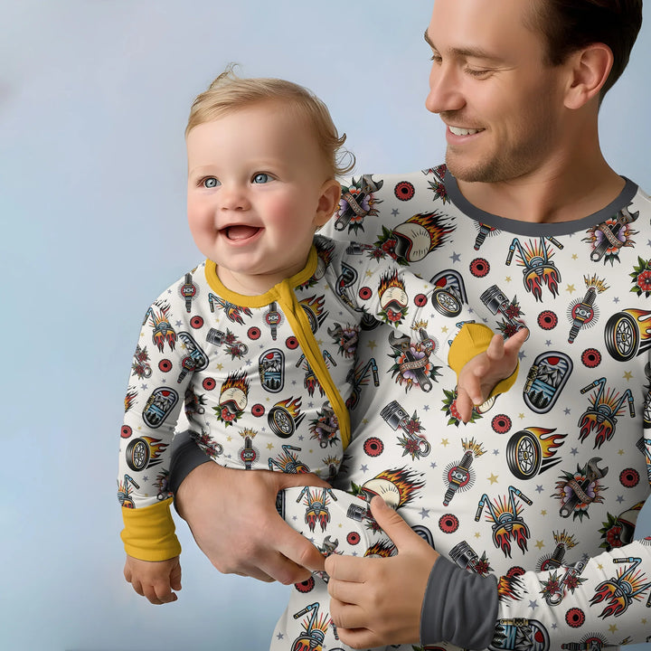 Born to Ride Together Family Matching Bamboo Men's Pajama Set