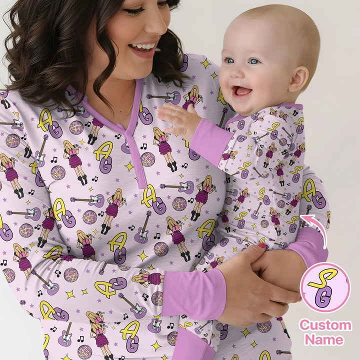 Zweiteiliges Langarm-Pyjama-Set mit Sommerfrüchten