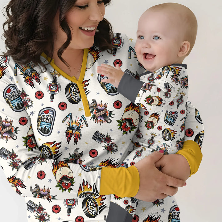 Born to Ride Together Family Matching Bamboo Women Pajama Set