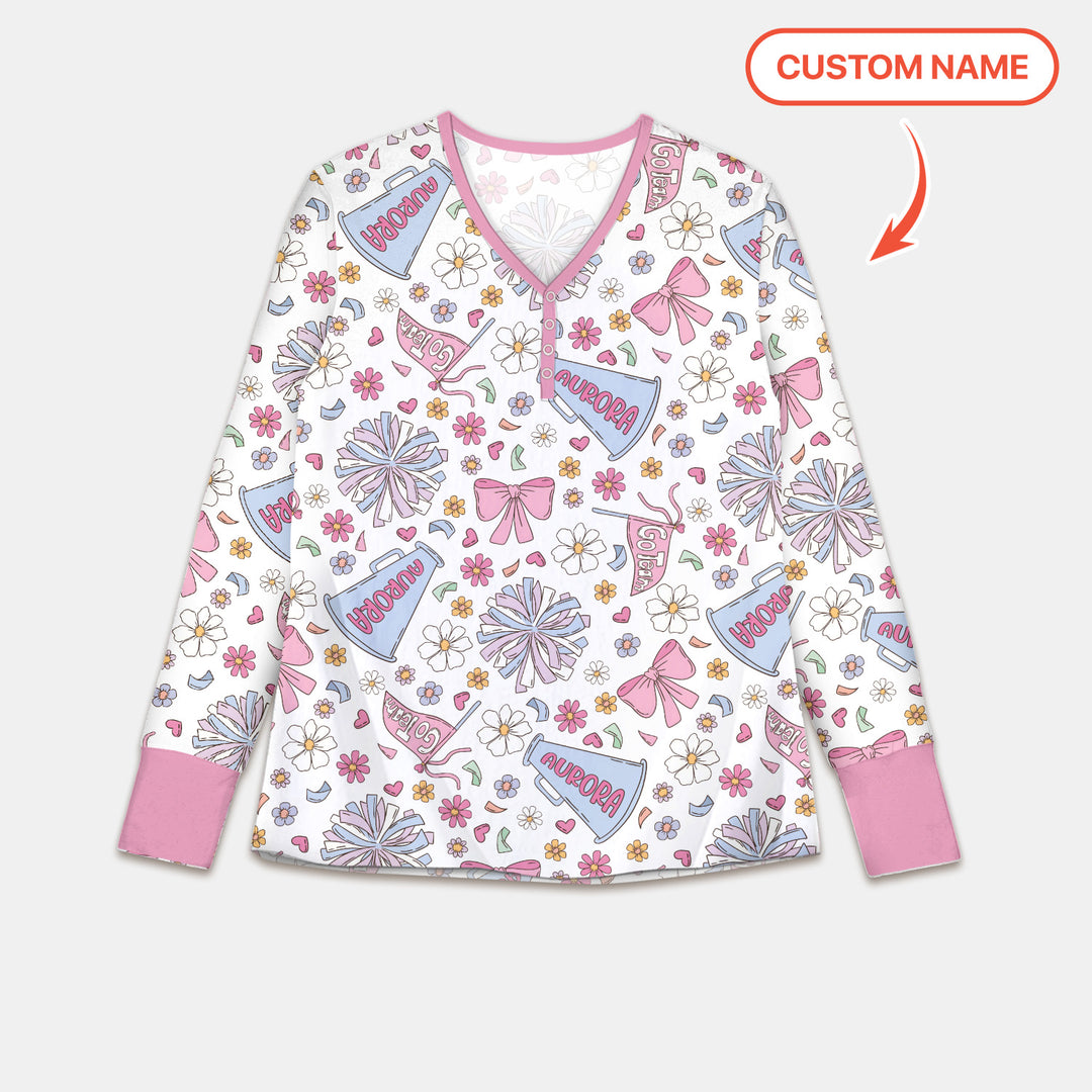 Custom Name Pastel Cheerleader Women Pajama Set