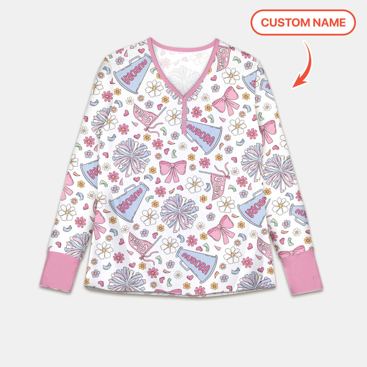Custom Name Pastel Cheerleader Women Pajama Set