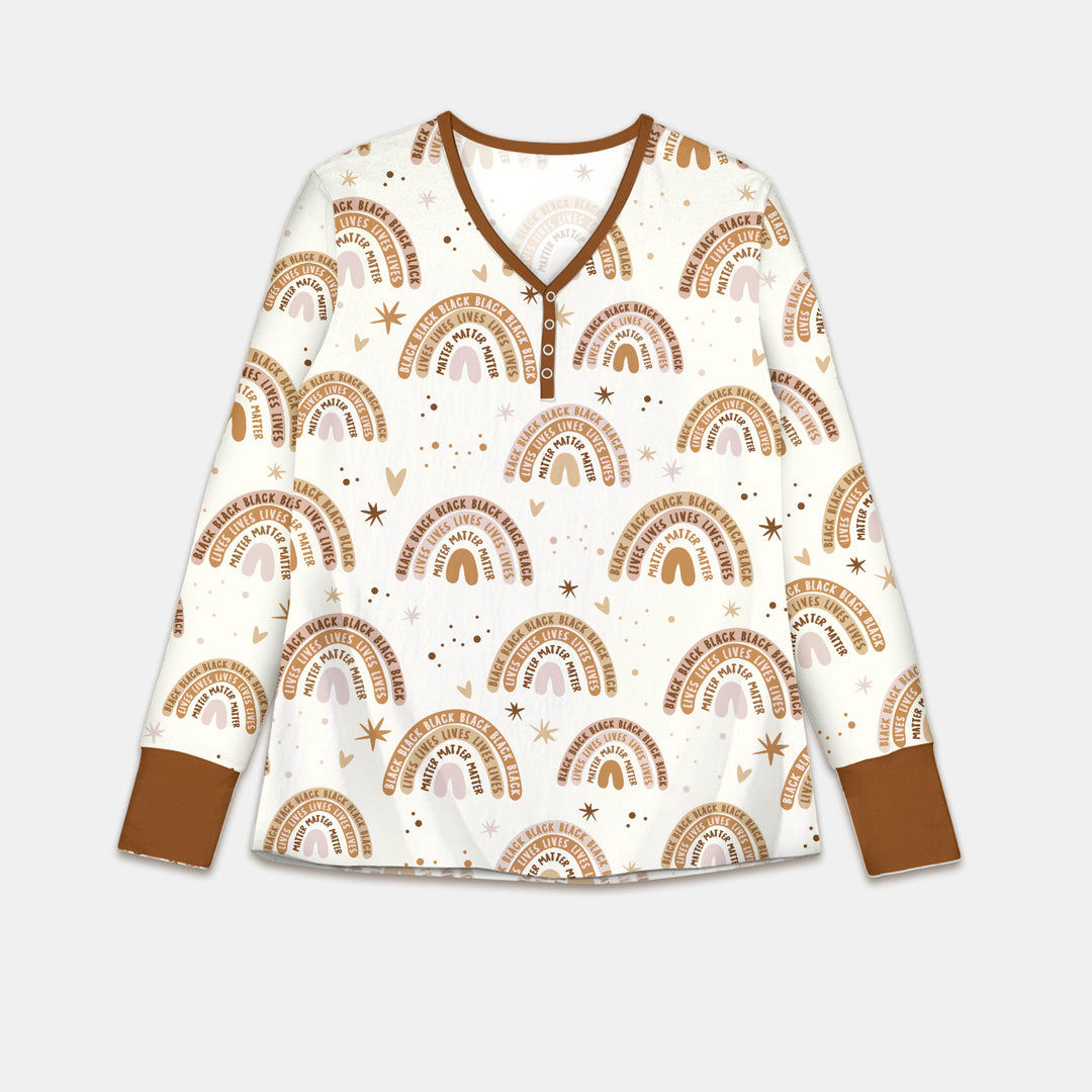 Back Lives Matter Rainbow Women Pajama Set