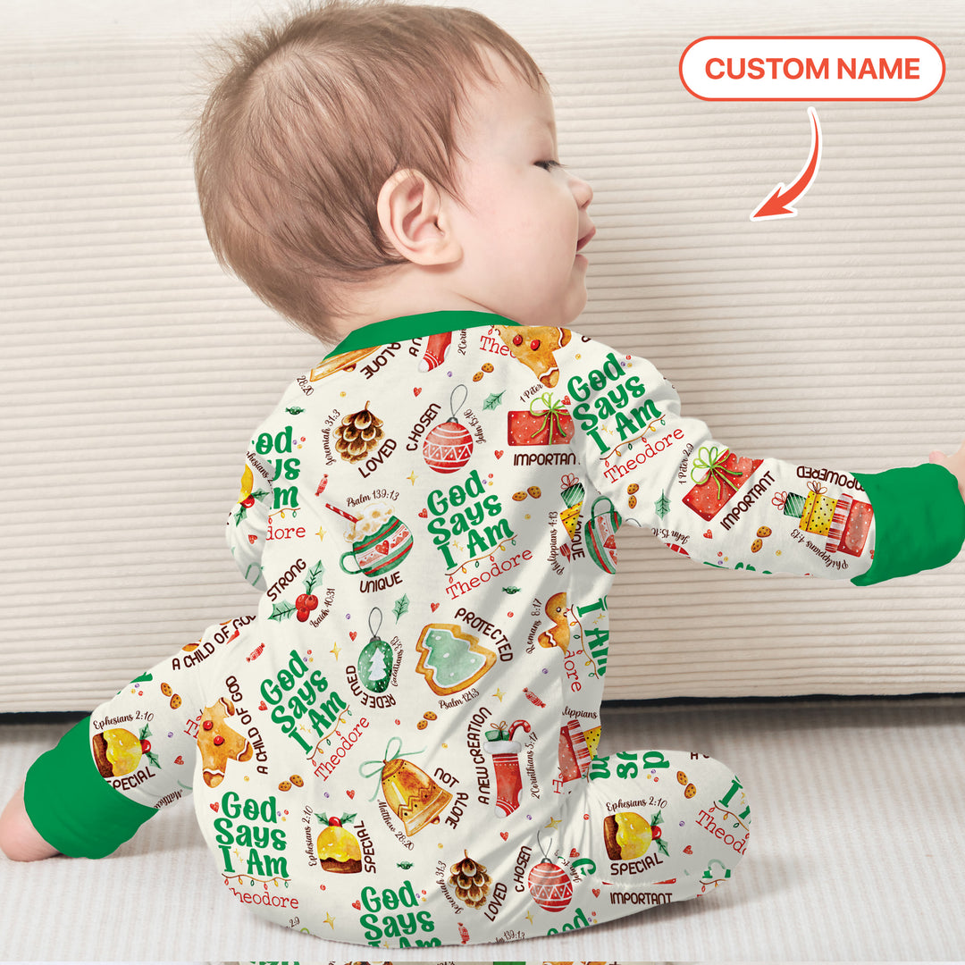 God Says I Am Custom Name Joyful Christmas Convertible Zippy
