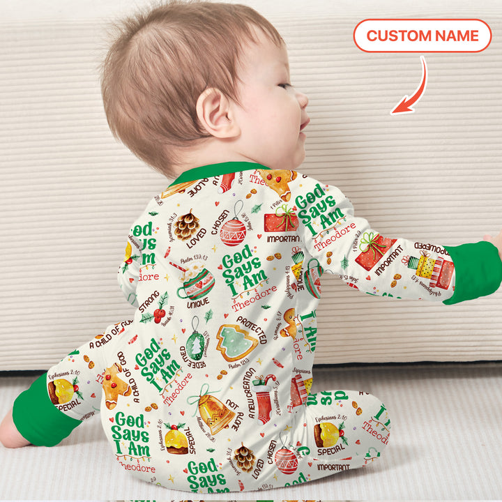 God Says I Am Custom Name Joyful Christmas Convertible Zippy