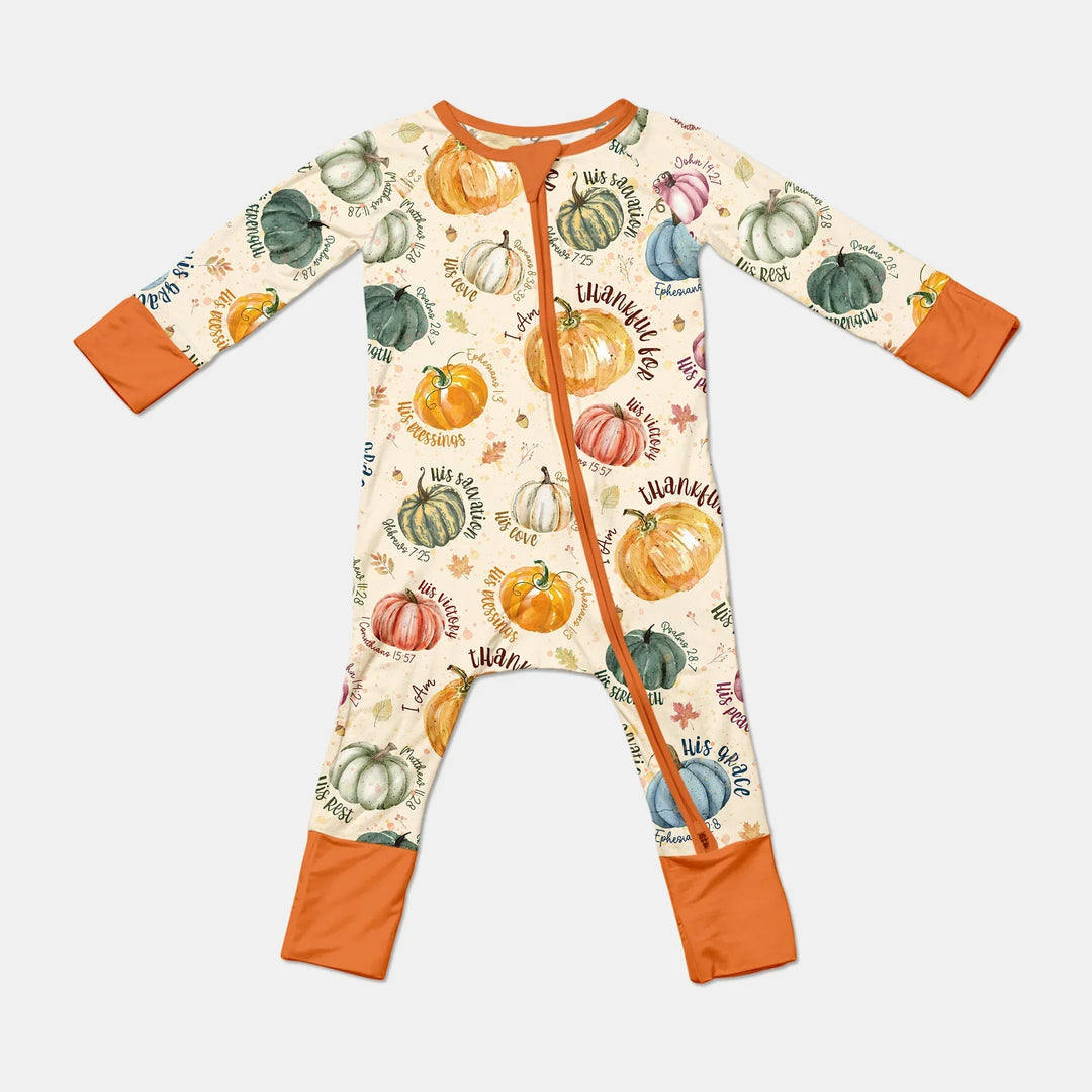 Christian Thanksgiving Convertible Zippy , Christian Thanksgiving Convertible Zippy - 0-3M / Vibrant Orange