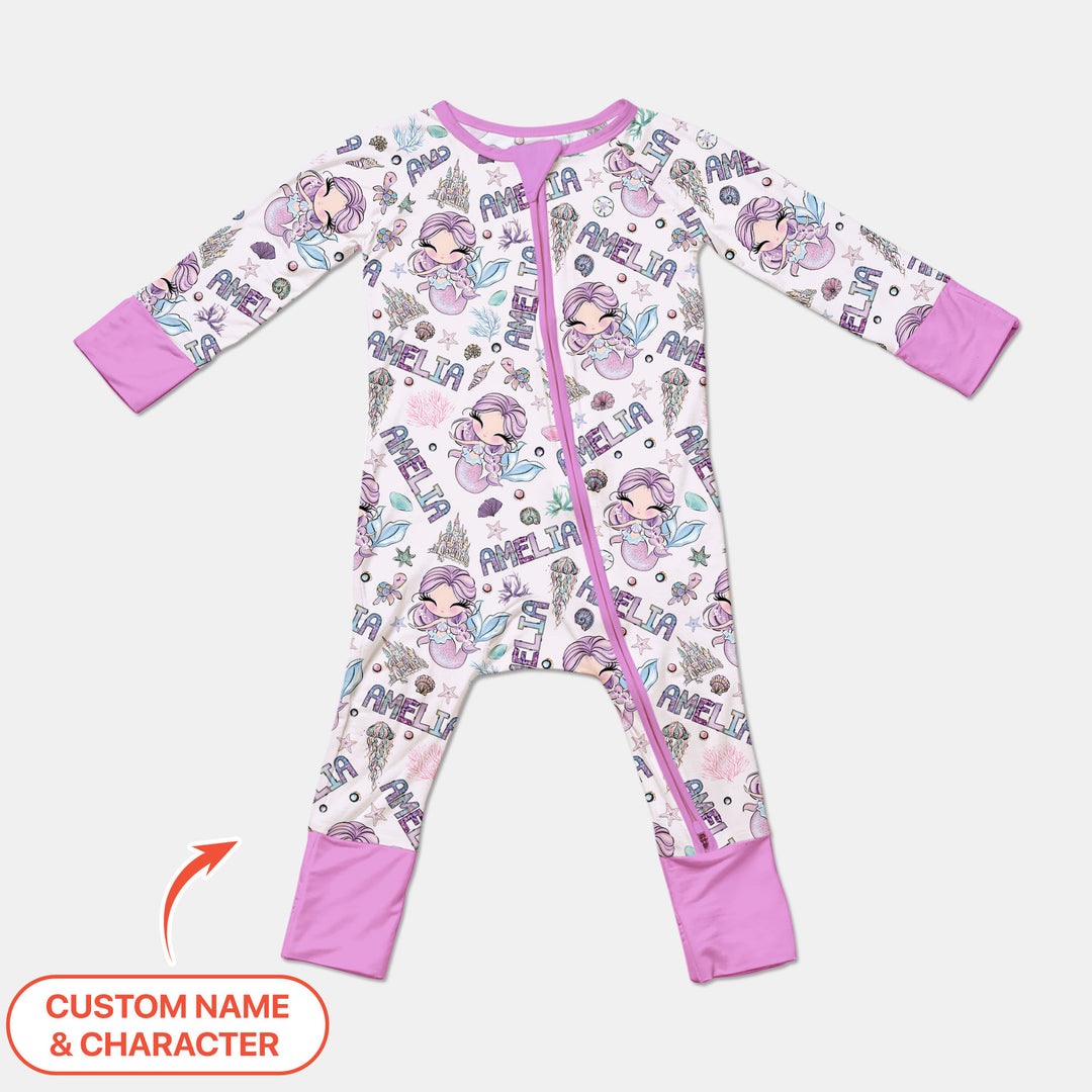 Custom Name Doodle Little Mermaid Convertible Zippy