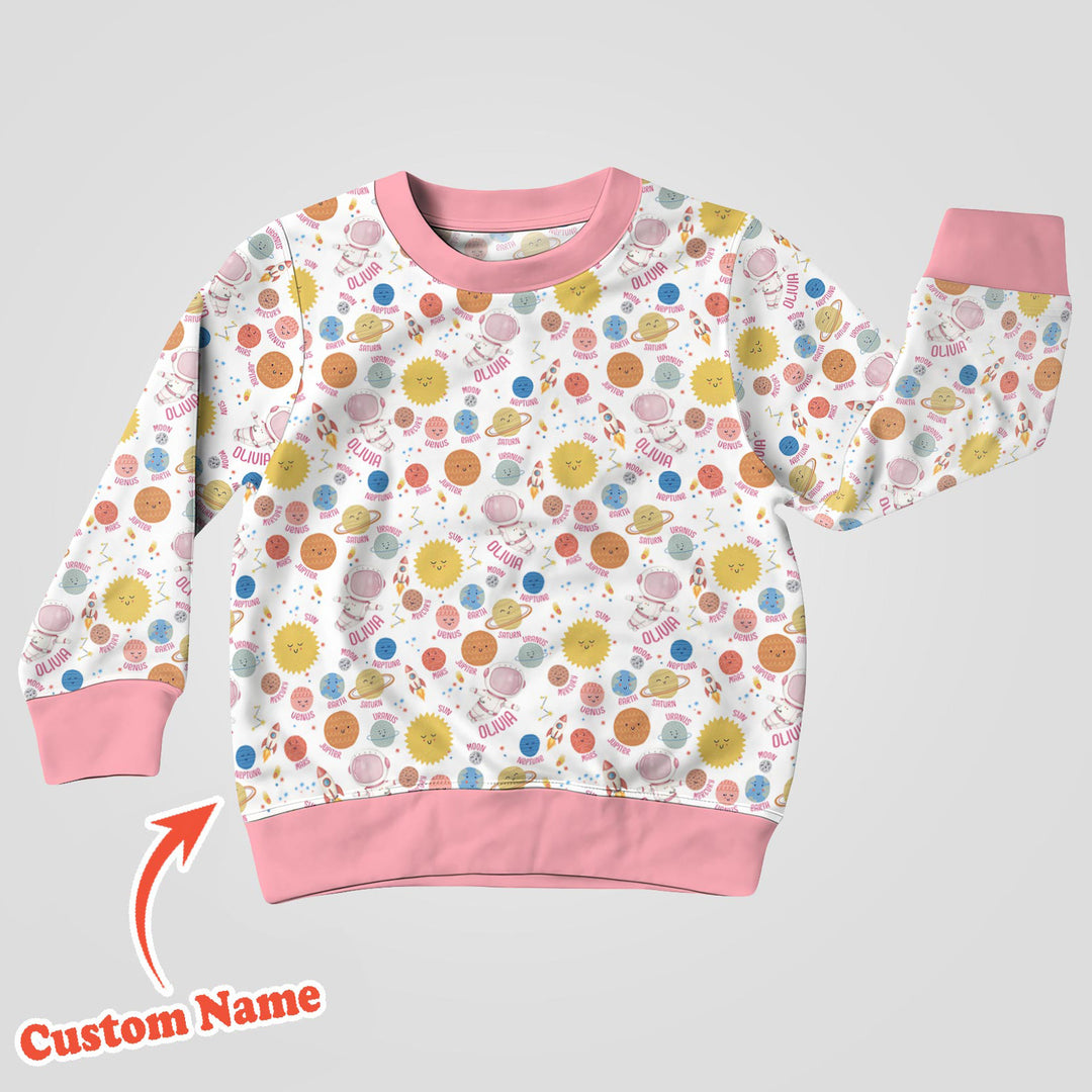 Custom Name Little's Kid into Universer Crewneck Sweatshirt