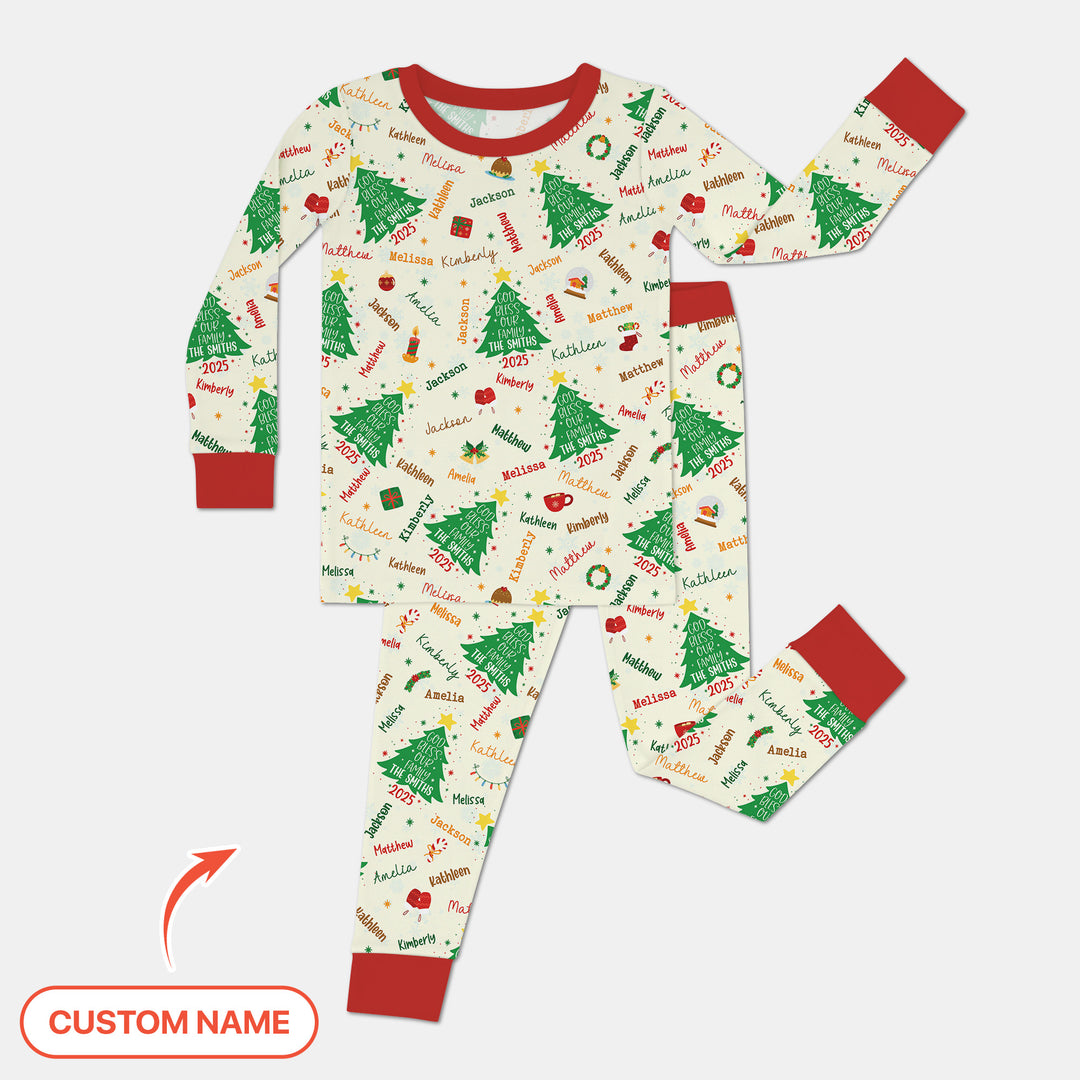 Zweiteiliges Langarm-Pyjama-Set mit Sommerfrüchten