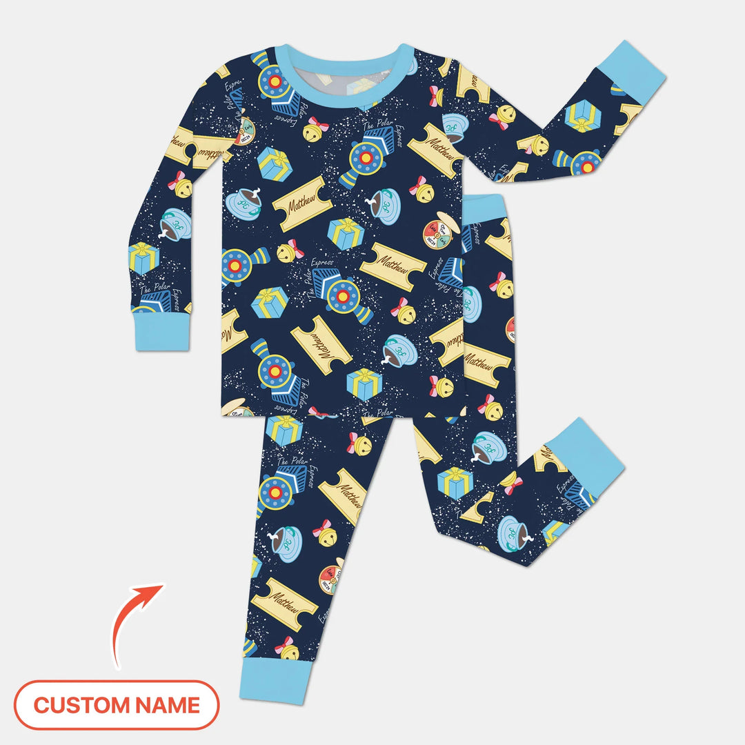 Express Train Christmas Two Piece Long Sleeve Pajama Set