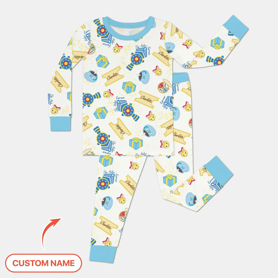 Express Train Christmas Two Piece Long Sleeve Pajama Set