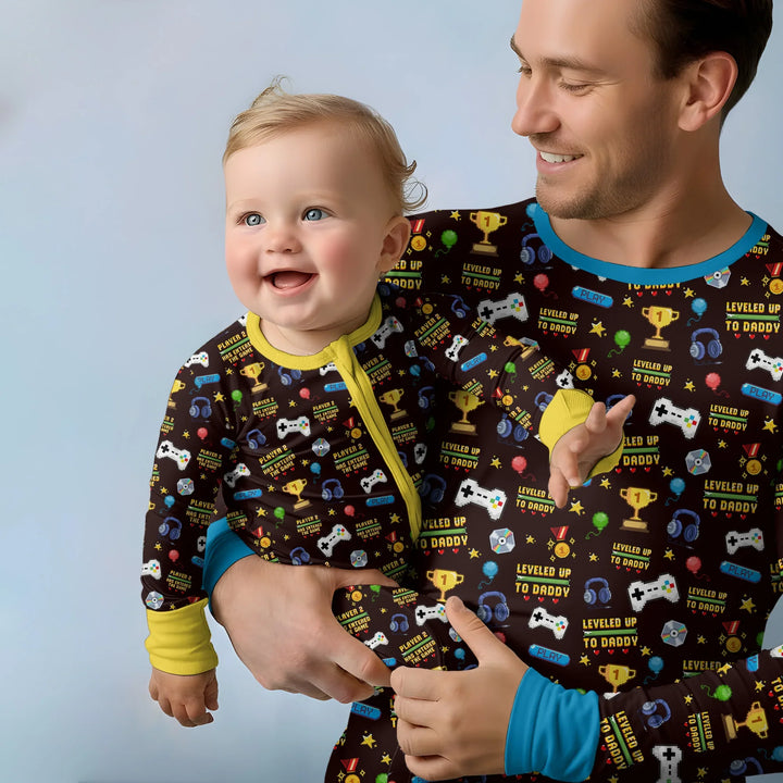 Leveled Up Daddy & Me Matching Bamboo Convertible Zippy