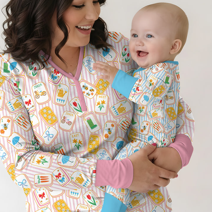 Mahjong Club Mommy & Me Matching Bamboo Women Pajama Set