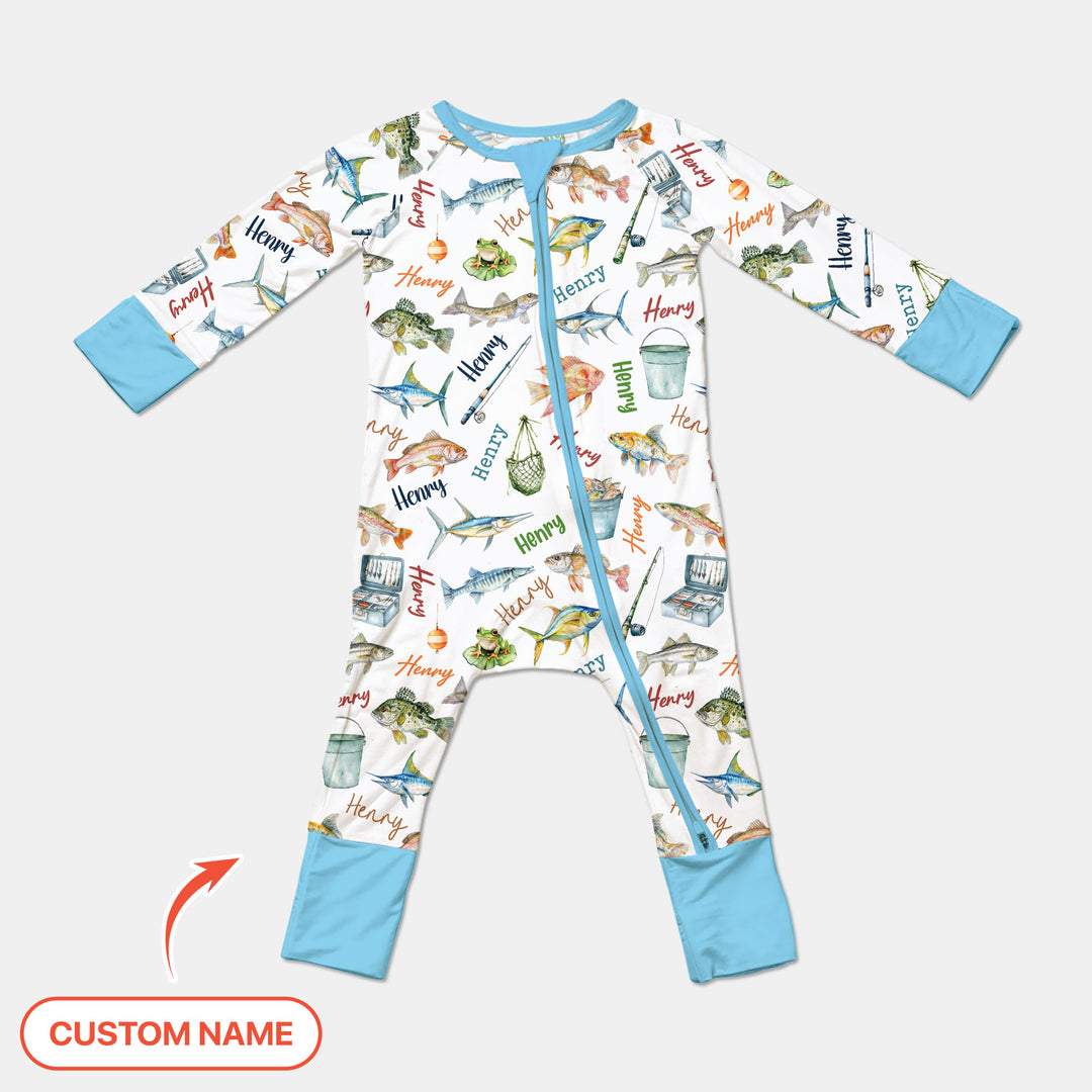 Happy Fishing Adventure Custom Name Convertible Zippy