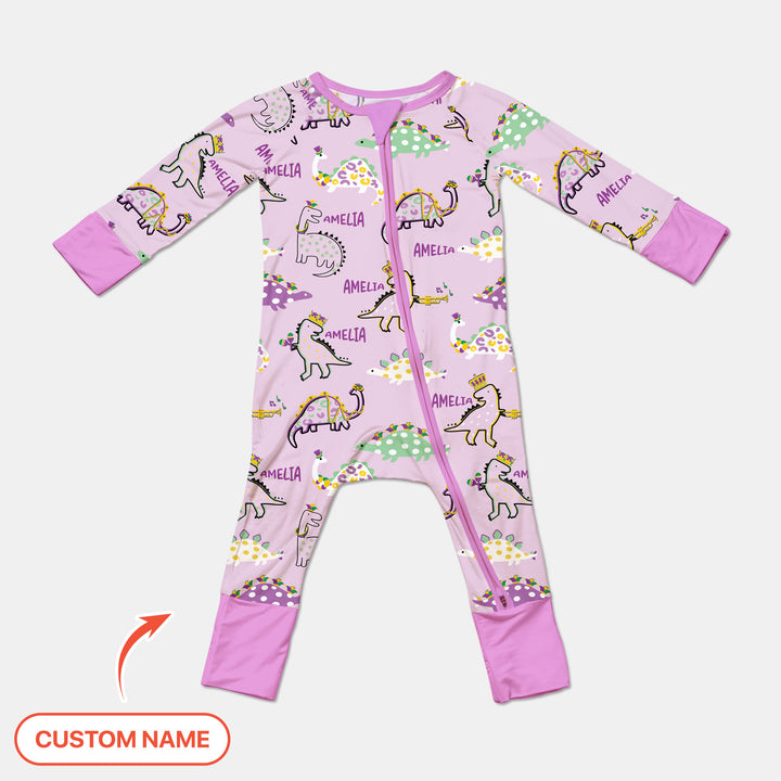 Custom Name Mardi Gras Saurus Convertible Zippy