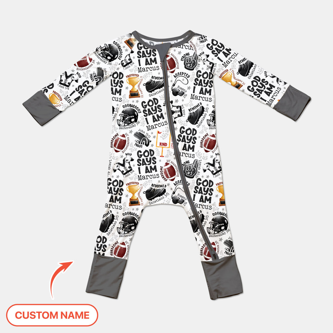 God Says I Am Touch Down Time Custom Name  Convertible Zippy