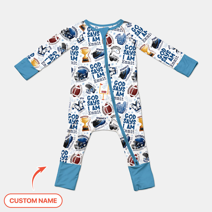 God Says I Am Touch Down Time Custom Name  Convertible Zippy