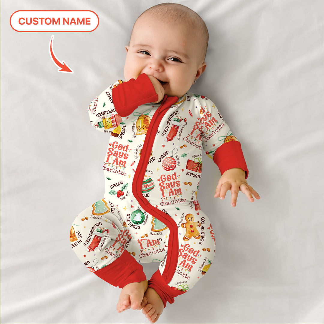 God Says I Am Custom Name Joyful Christmas Convertible Zippy