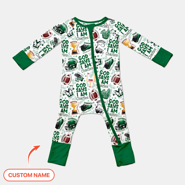 God Says I Am Touch Down Time Custom Name  Convertible Zippy