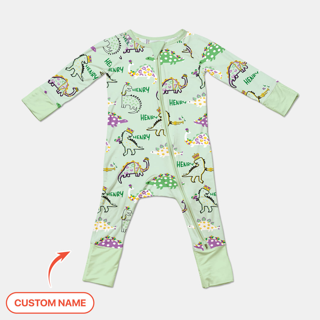 Custom Name Mardi Gras Saurus Convertible Zippy