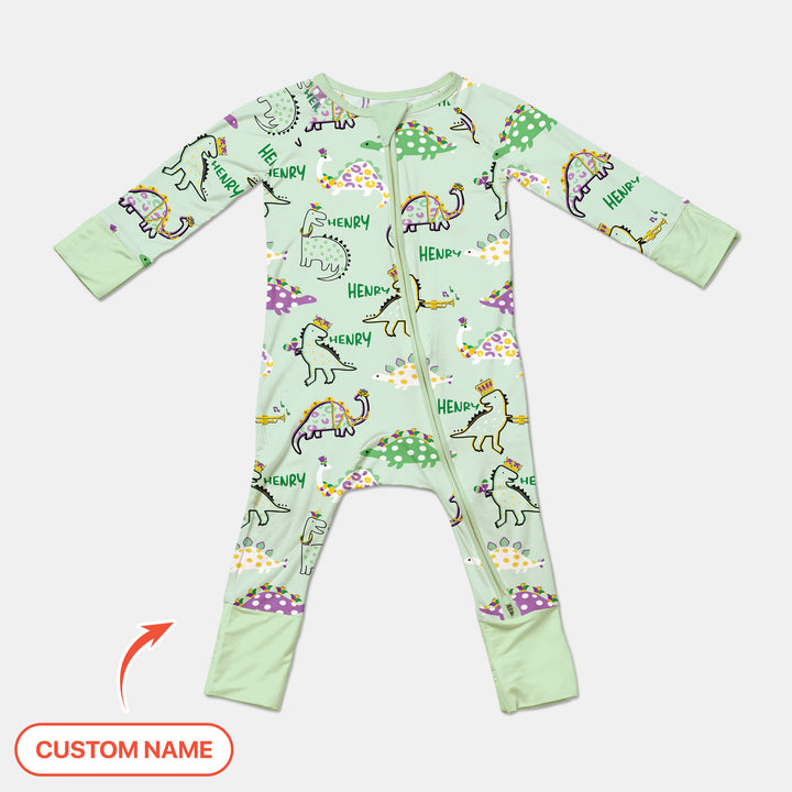 Custom Name Mardi Gras Saurus Convertible Zippy