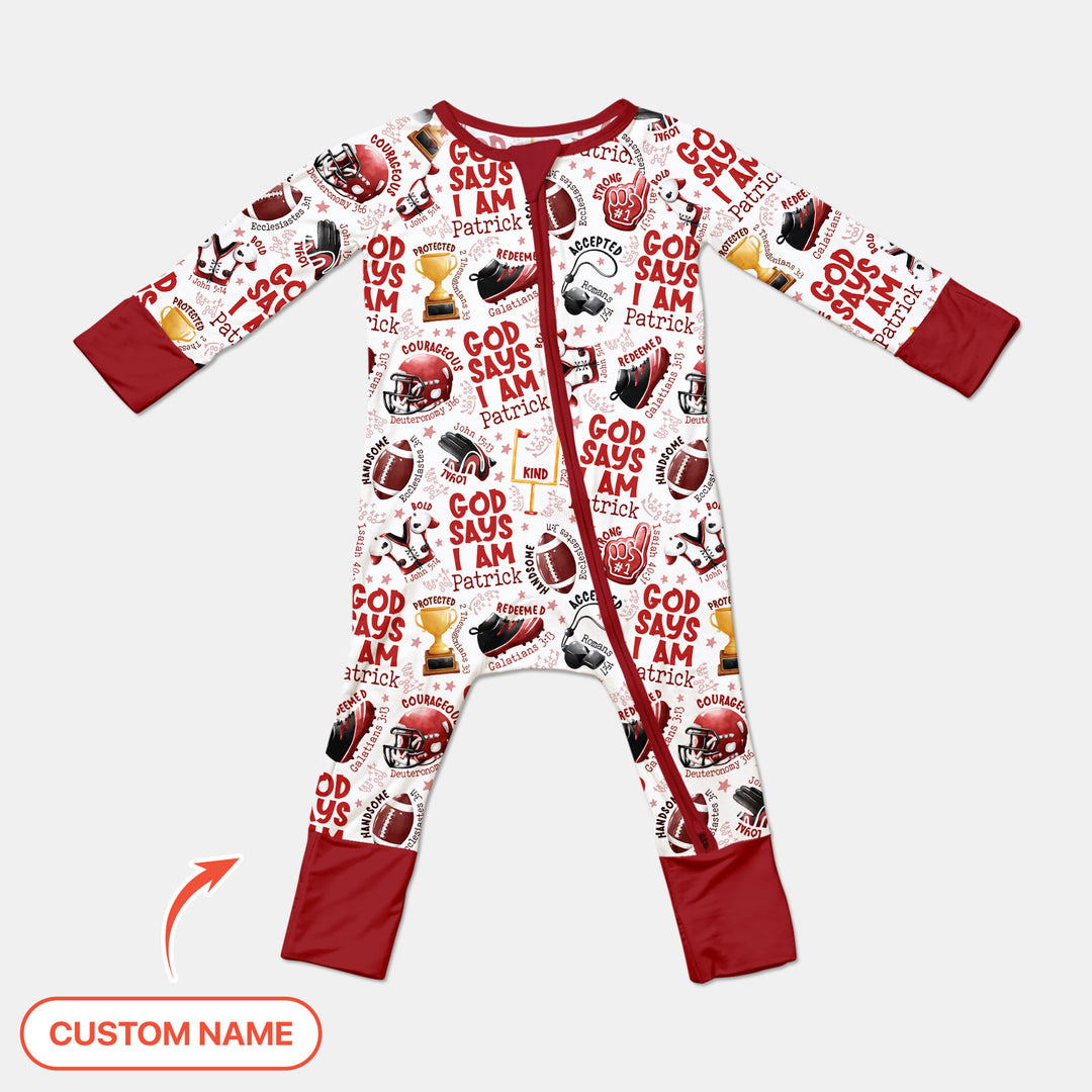 God Says I Am Touch Down Time Custom Name  Convertible Zippy