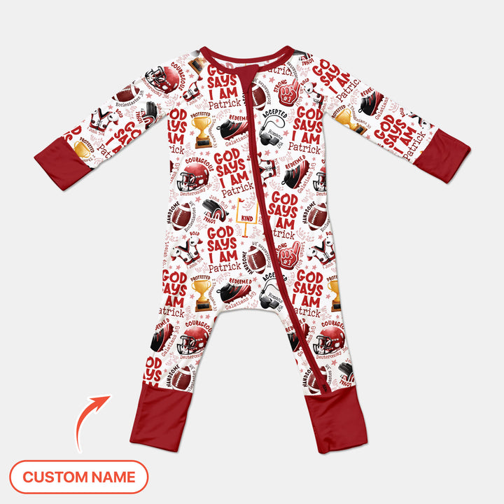 God Says I Am Touch Down Time Custom Name  Convertible Zippy