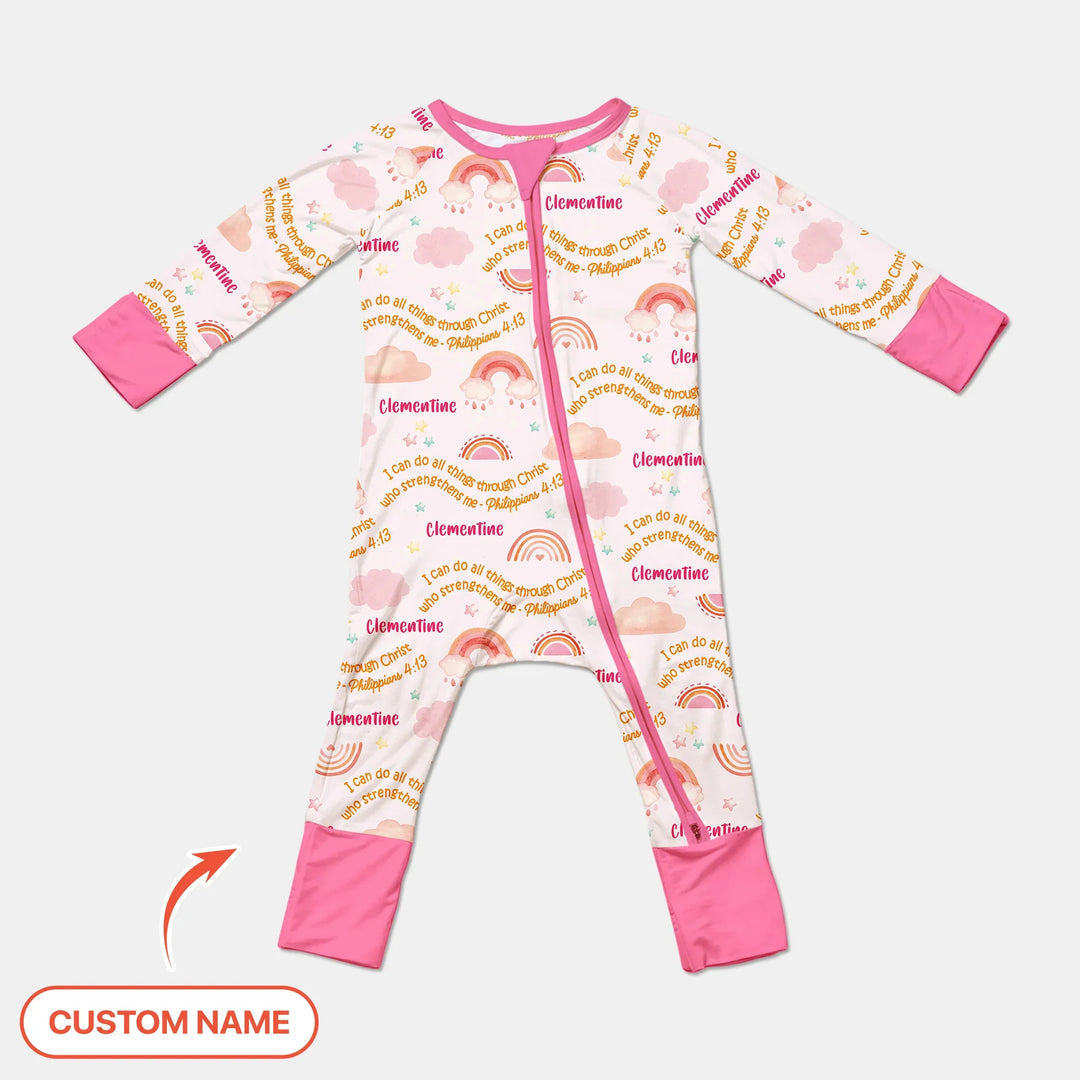 I Can Do All Things Through Christ Custom Name Convertible Zippy , I Can Do All Things Through Christ Custom Name Convertible Zippy - 0-3M