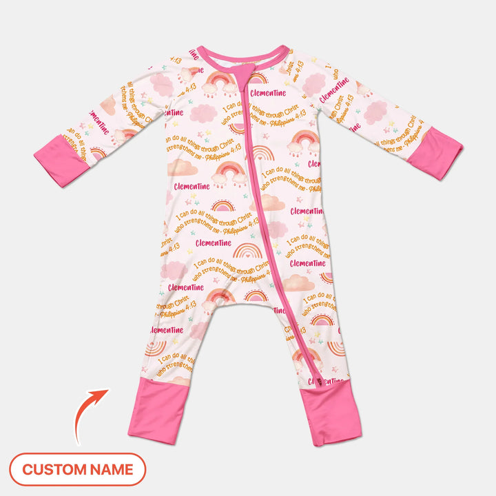 I Can Do All Things Through Christ Custom Name Convertible Zippy , I Can Do All Things Through Christ Custom Name Convertible Zippy - 0-3M