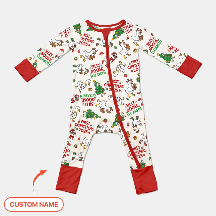Custom Name "Silly Goose" Convertible Zippy (Red) , Custom Name "Silly Goose" Convertible Zippy (Red) - 0-3M
