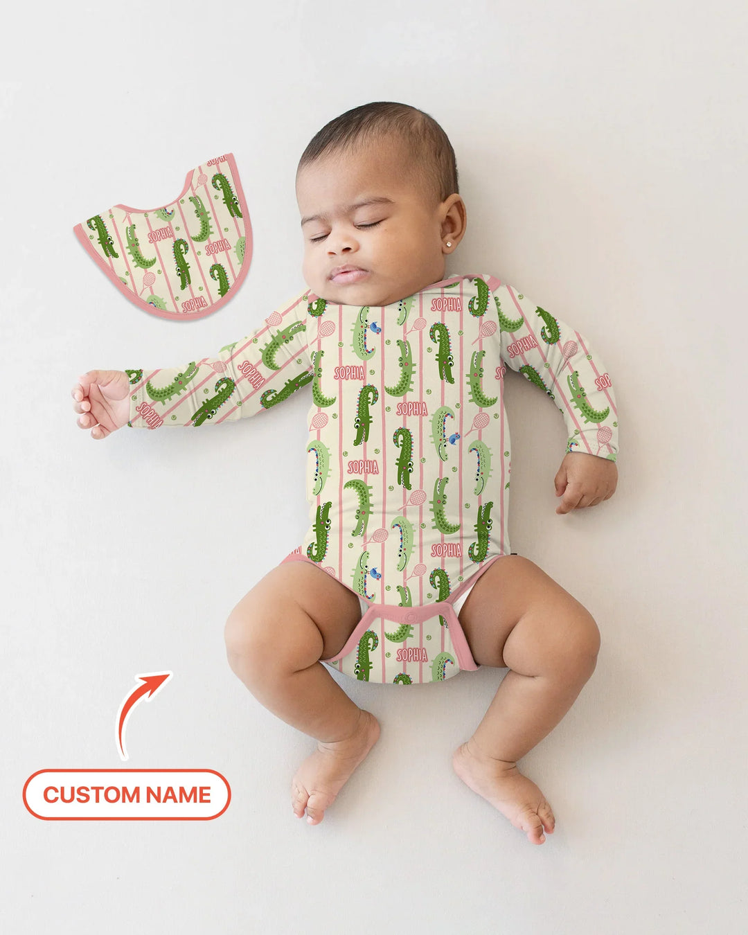 Custom Name Tennis Crocodiles Bamboo Bodysuit