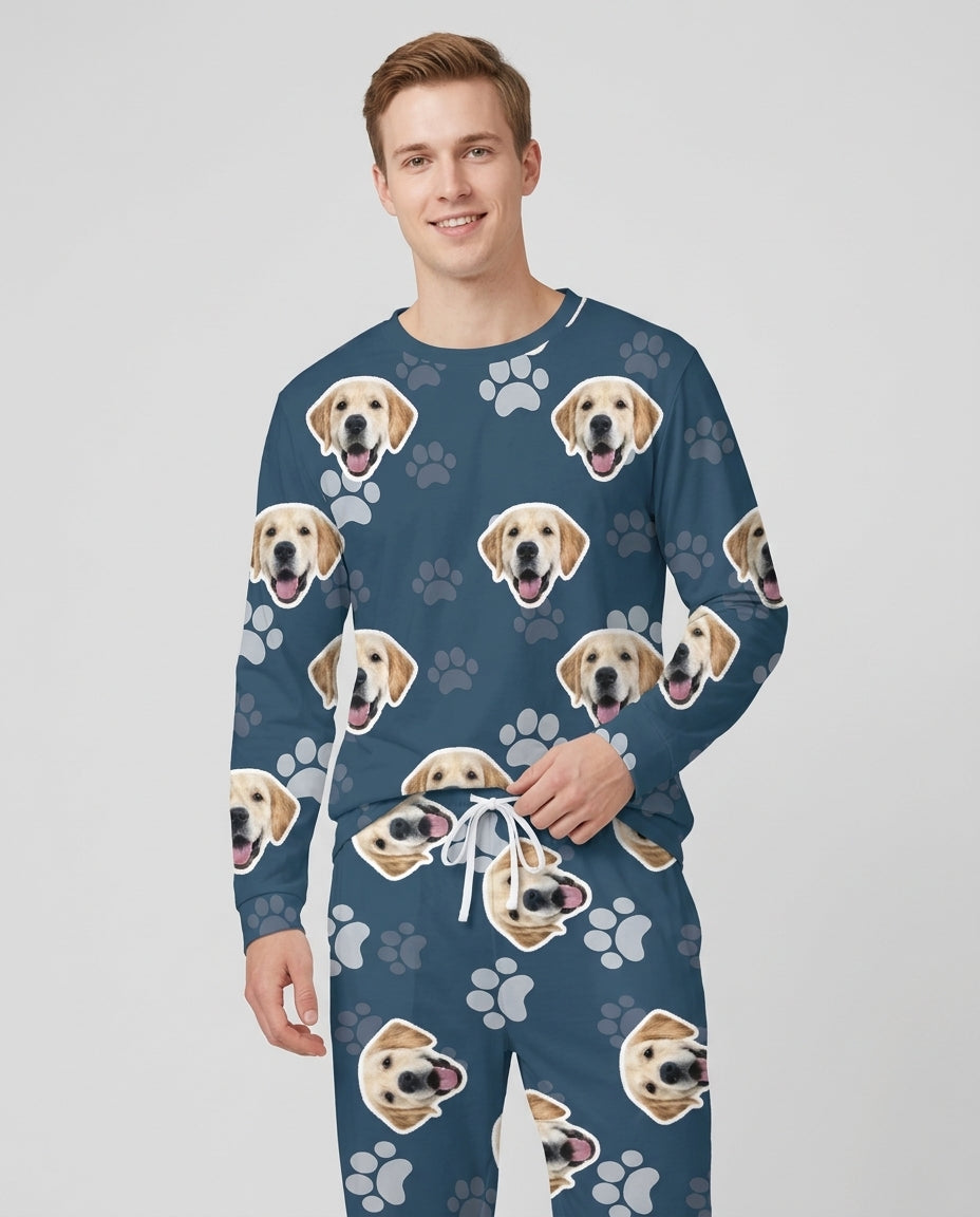 Personalized Dog & Cat Photo Bamboo Men's Pajama Set