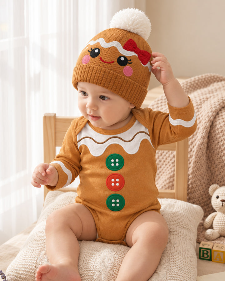 Little Gingerbread Cutie Bobble Beanie Hat