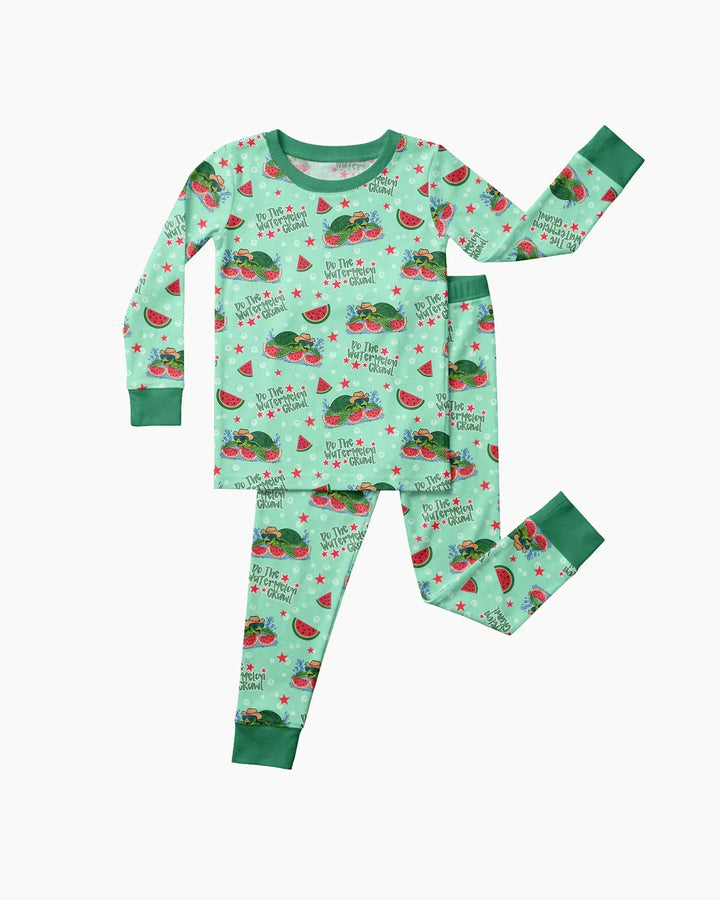 Zweiteiliges Langarm-Pyjama-Set mit Sommerfrüchten