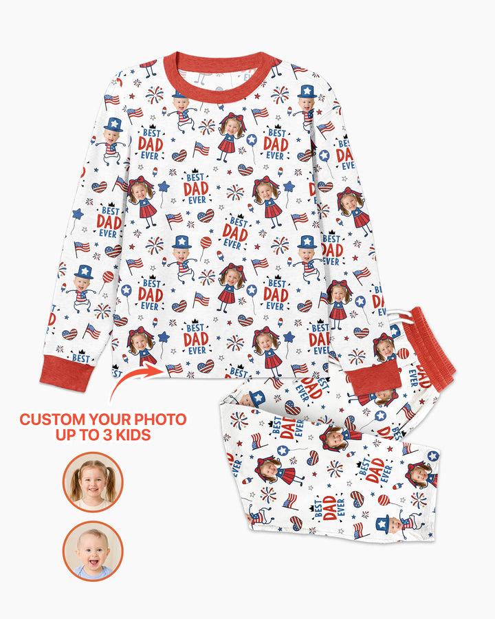 Custom Photo Best Patriotic Family Ever Bamboo Men's Pajama Set