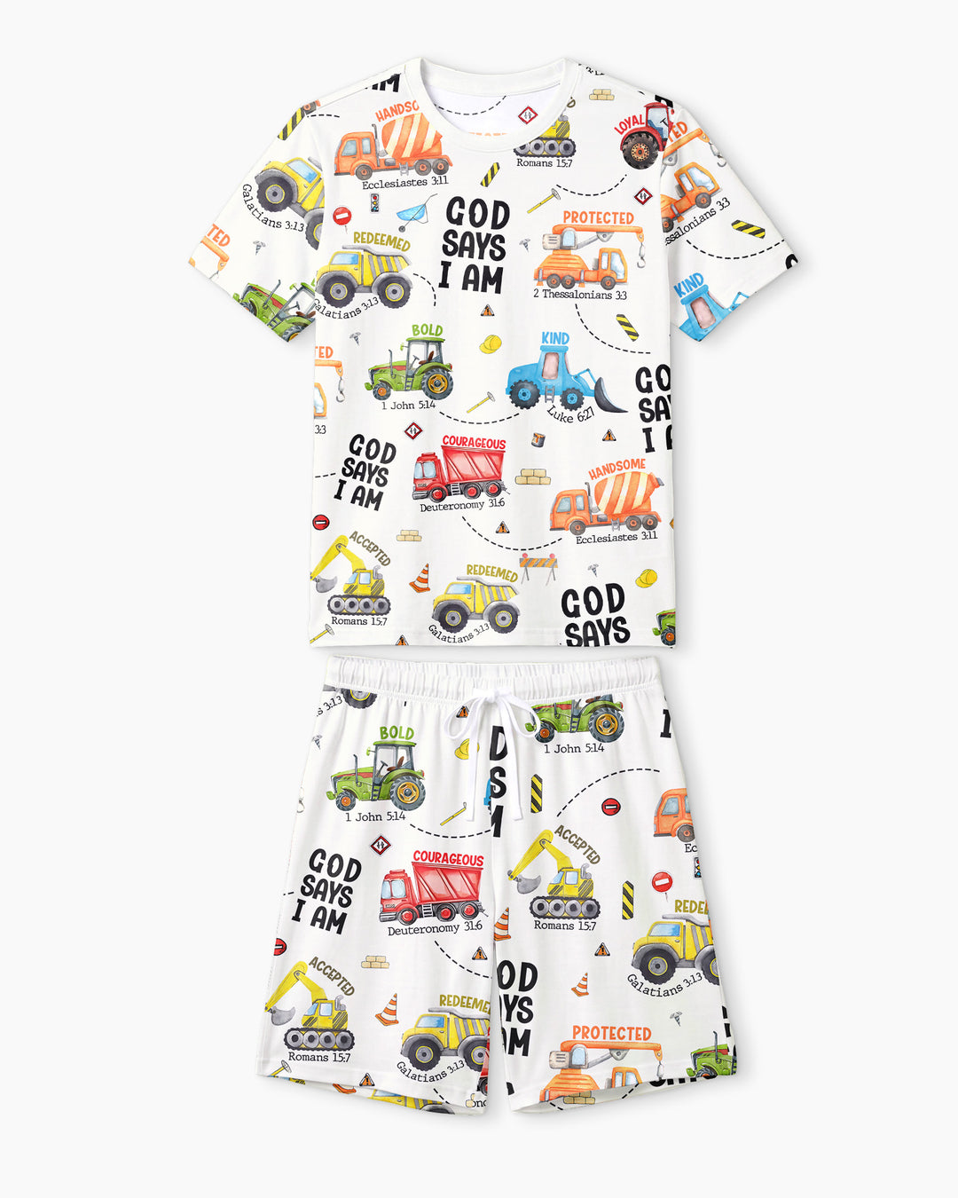 God Says I Am Men Short Sleeve Short Pajama Set