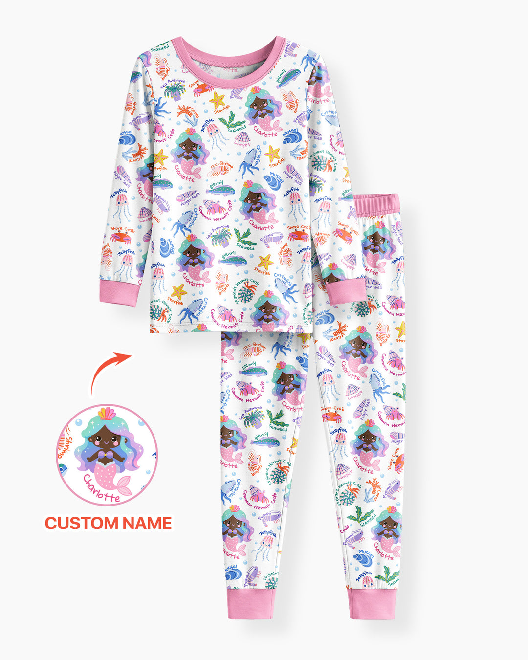 Conjunto de pijama de dos piezas de bambú con mangas largas, plantilla PERSONALIZADA