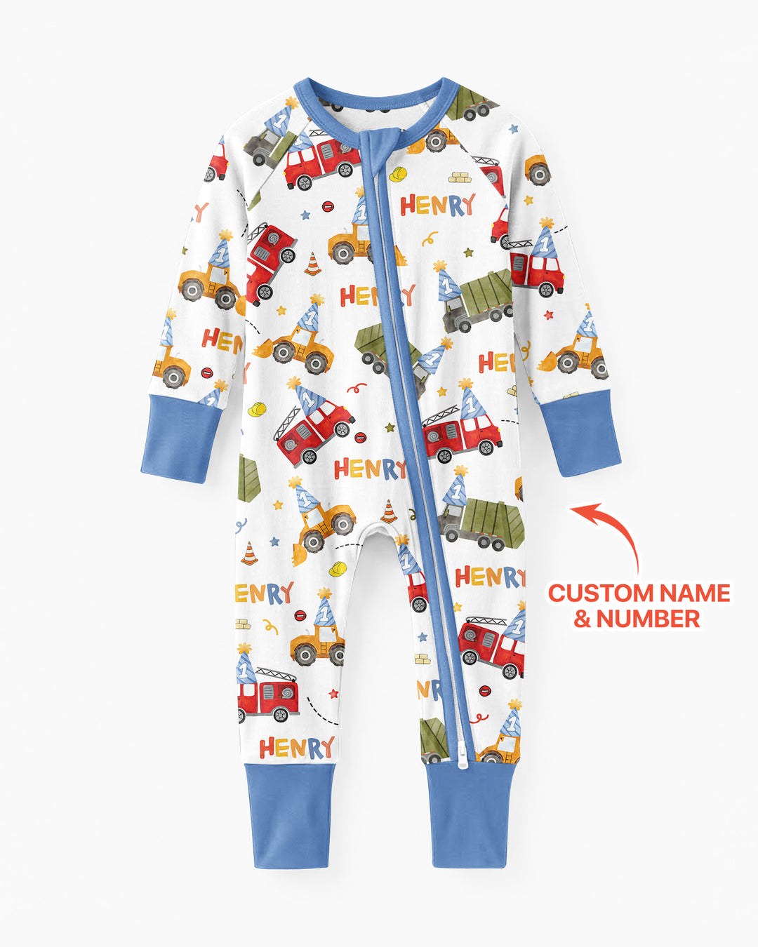 Personalized Birthday Trucks Bamboo Convertible Zippy