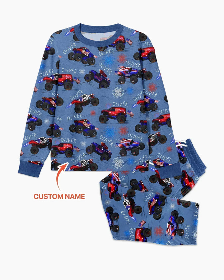 All American Thunder Custom Name Bamboo Men's Pajama Set