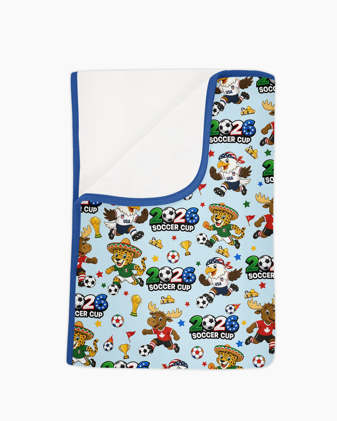Soccer Cup Cute Mascots Bamboo Blanket