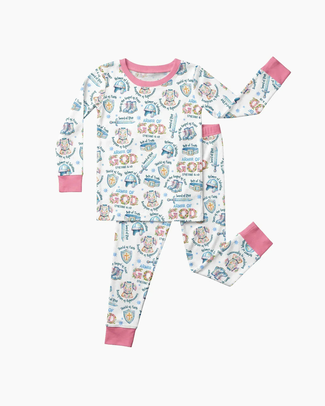 Put On The Full Armor Of God Bamboo Two Piece Long Sleeve Pajama Set