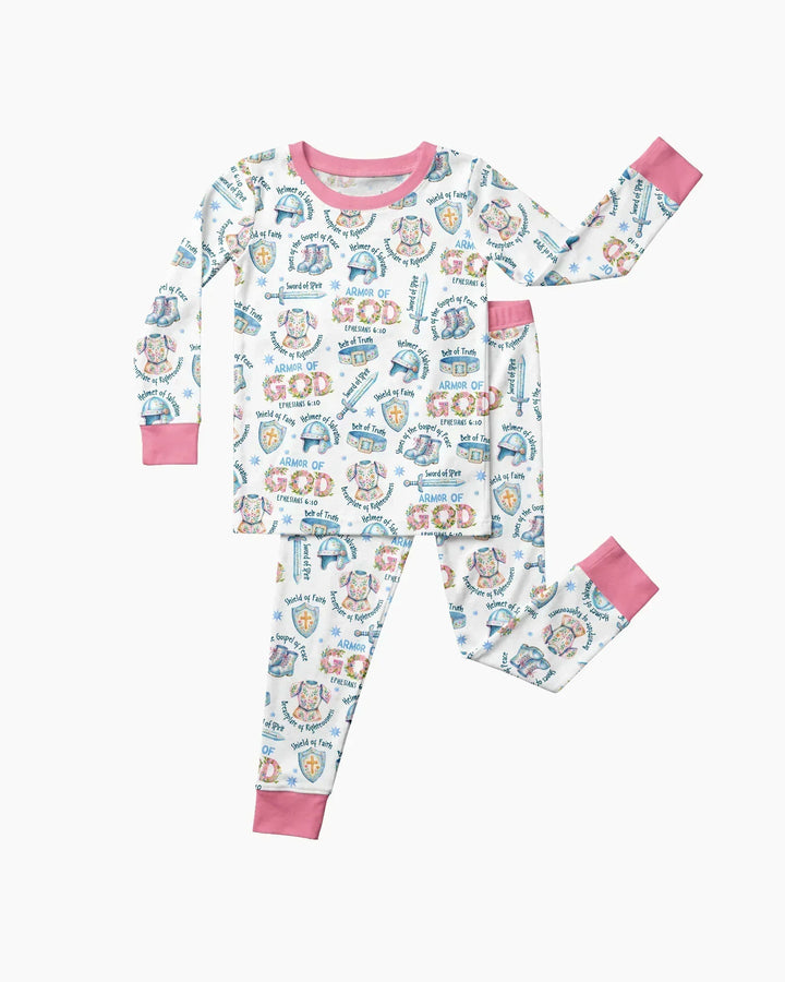 Put On The Full Armor Of God Bamboo Two Piece Long Sleeve Pajama Set