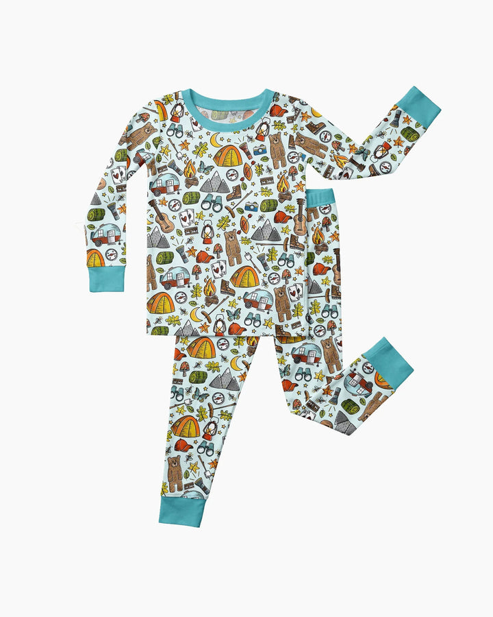 Zweiteiliges Langarm-Pyjama-Set mit Sommerfrüchten