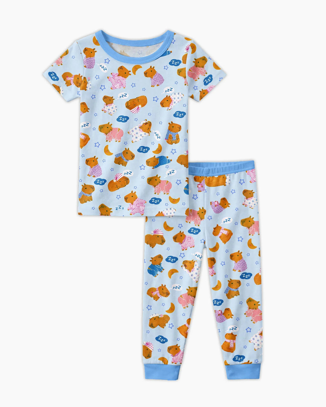 Capyjama Family Matching Bamboo Two Piece Short Sleeve Pajama Set